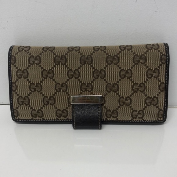 Gucci Brown Monogram Continental Flap Wallet - Picture 1 of 12